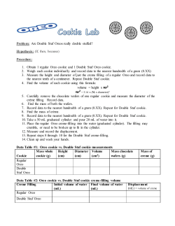 Problem: Are Double Stuf Oreos really double stuffed? Hypothesis