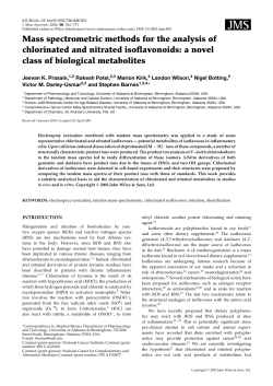 Mass spectrometric methods for the analysis of chlorinated