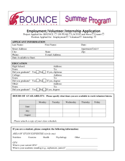 Employment/Volunteer/Internship Application - bounce