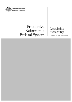 Productive Reform in a Federal System