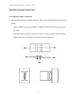 CHAPTER 5. BOLTED CONNECTION 5.1 INTRODUCTORY
