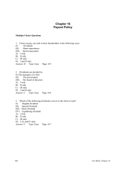 Chapter 16 Payout Policy
