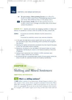 15a SHIFTING AND MIXED SENTENCES