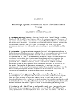 Proceedings Against Absconders and Record of