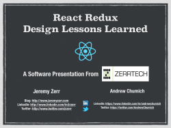 React Redux Design Lessons