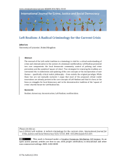 Left Realism: A Radical Criminology for the Current Crisis