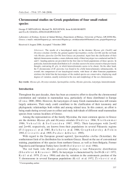 Chromosomal studies on Greek populations of four small rodent