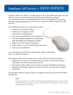 ESS Reference Guide - Johns Hopkins Shared Services