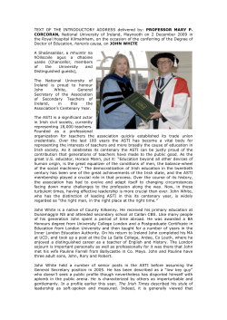 TEXT OF THE INTRODUCTORY ADDRESS delivered by
