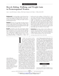 Bicycle Riding, Walking, and Weight Gain in Premenopausal Women