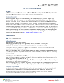 The Time Trial of Benedict Arnold