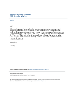 The relationship of achievement motivation and risk