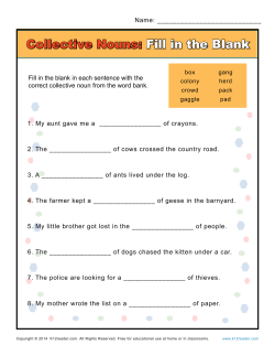 Collective Nouns - Fill in the Blank Noun Practice