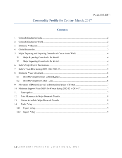 Commodity Profile for Cotton