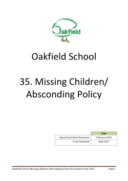 Oakfield School 35. Missing Children/ Absconding Policy