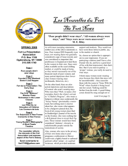 Les Nouvelles du Fort - Fort La Presentation