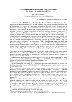 1 Anti-Hellenism and Anti-Classicism in Oscar Wilde`s Works. The