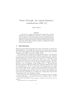 Mach`s Principle: the original Einstein`s - Philsci