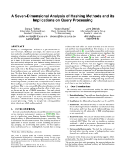 A Seven-Dimensional Analysis of Hashing Methods and its