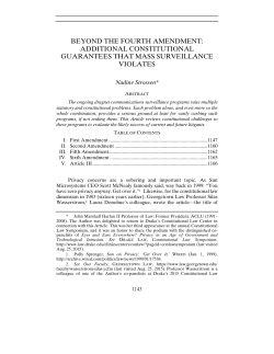 Beyond the Fourth Amendment: Additional Constitutional