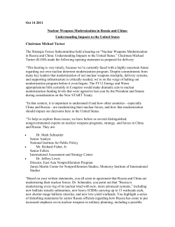 Oct 14 2011 Nuclear Weapons Modernization in Russia and China