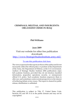 Criminals, Militias, and Insurgents: Organized Crime in Iraq
