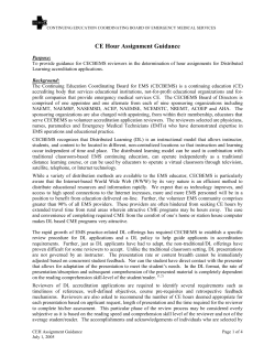 CE Hour Assignment Guidance