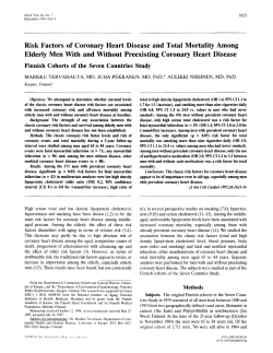 Risk factors of coronary heart disease and total mortality