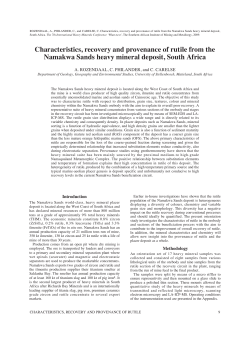 Characteristics, recovery and provenance of rutile from the