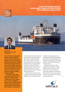 case prysmian group: increased cable-laying speed with