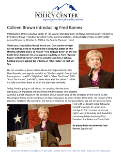 Colleen Brown introducing Fred Barnes