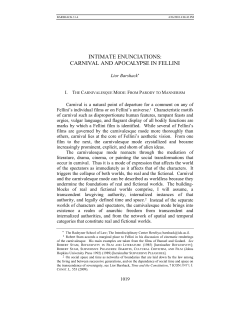 intimate enunciations: carnival and apocalypse in fellini