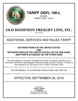 Rules Tariff - Old Dominion Freight Line