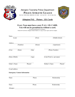 Abington Township Police Department POLICE ATHLETIC LEAGUE