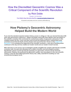 How Ptolemy`s Geocentric Astronomy Helped Build the Modern World