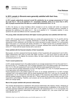 First Release In 2013, people in Slovenia were generally satisfied