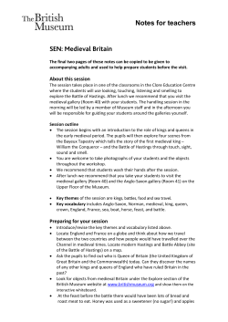Notes for teachers SEN: Medieval Britain
