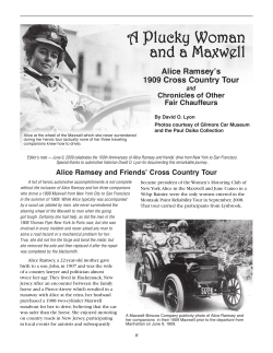 Alice Ramsey - The Veteran Motor Car Club of America