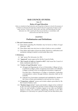 BCI Rules For Legal Education