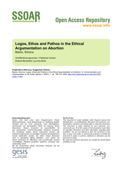 Logos, Ethos and Pathos in the Ethical Argumentation on