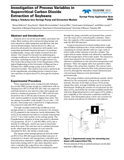 Investigation of Process Variables in Supercritical