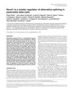 Nova1 is a master regulator of alternative splicing