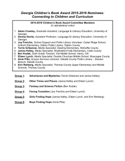 Georgia Children`s Book Award 2015