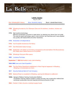 LaBelle Timeline Aug 28, 2007 - Wheeling National Heritage Area