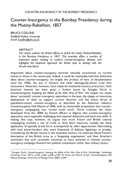 Counter-insurgency in the Bombay Presidency during the Mutiny
