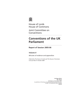 Conventions of the UK Parliament
