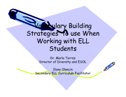 SIOP Vocabulary Strategies to Use when Working with ELL
