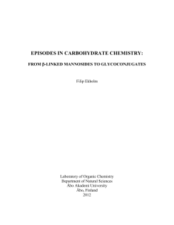 a collection of episodes in the field of carbohydrate chemistry