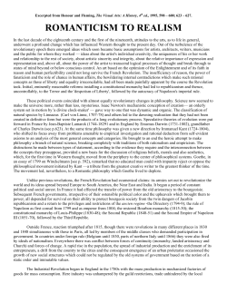 ROMANTICISM TO REALISM