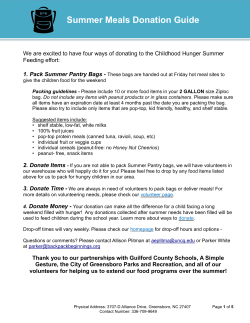 Summer Meals Donation Guide
